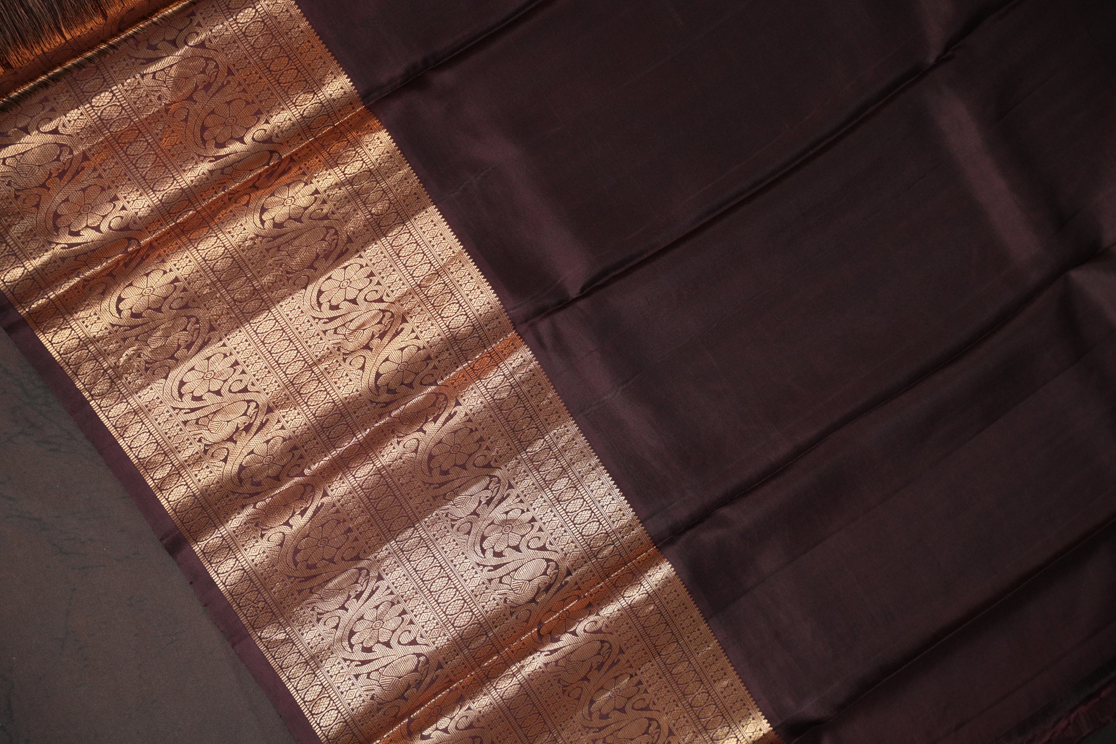 Kanchi Printed Kalamkari Saree with Rich Zari Border