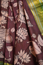 Kanchi Handmade Kalamkari Saree with Zari Border