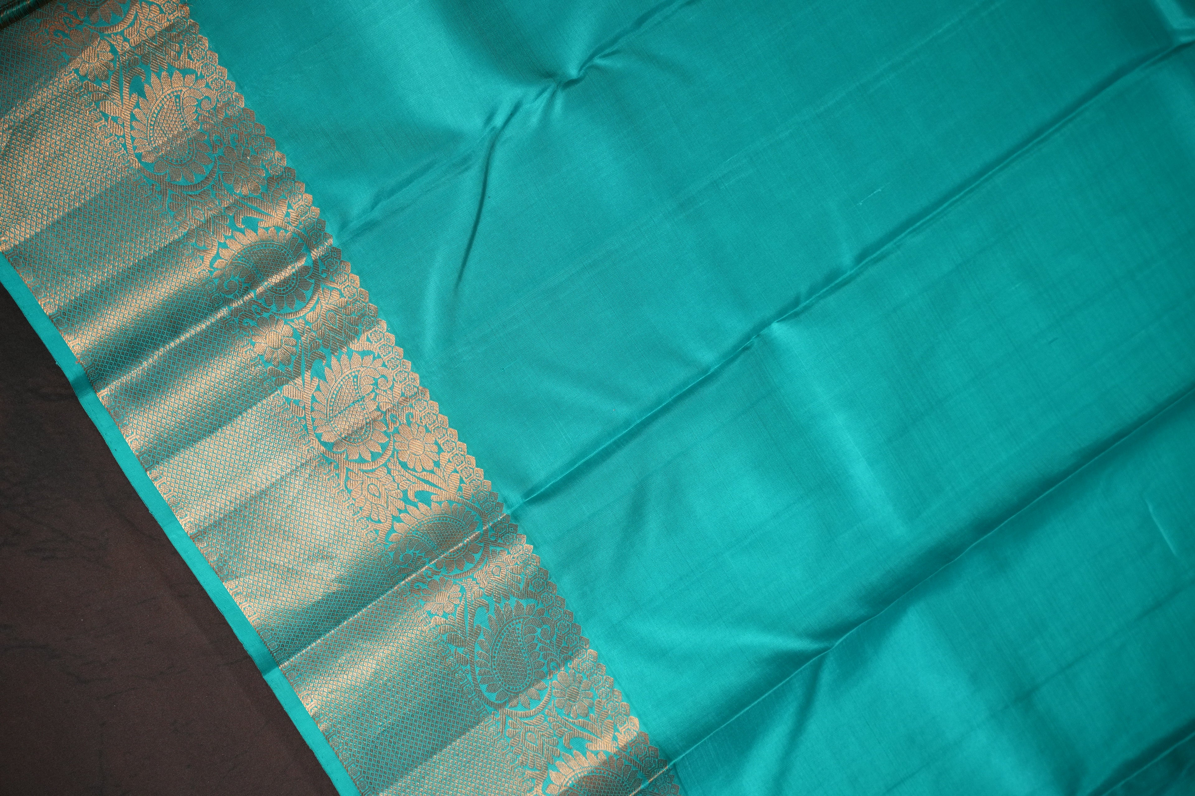 Kanchi Printed Kalamkari Saree with Silver Zari Border