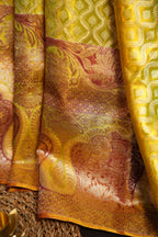 Yellow Kanchi Meena Border Saree with Rich Zari Pallu