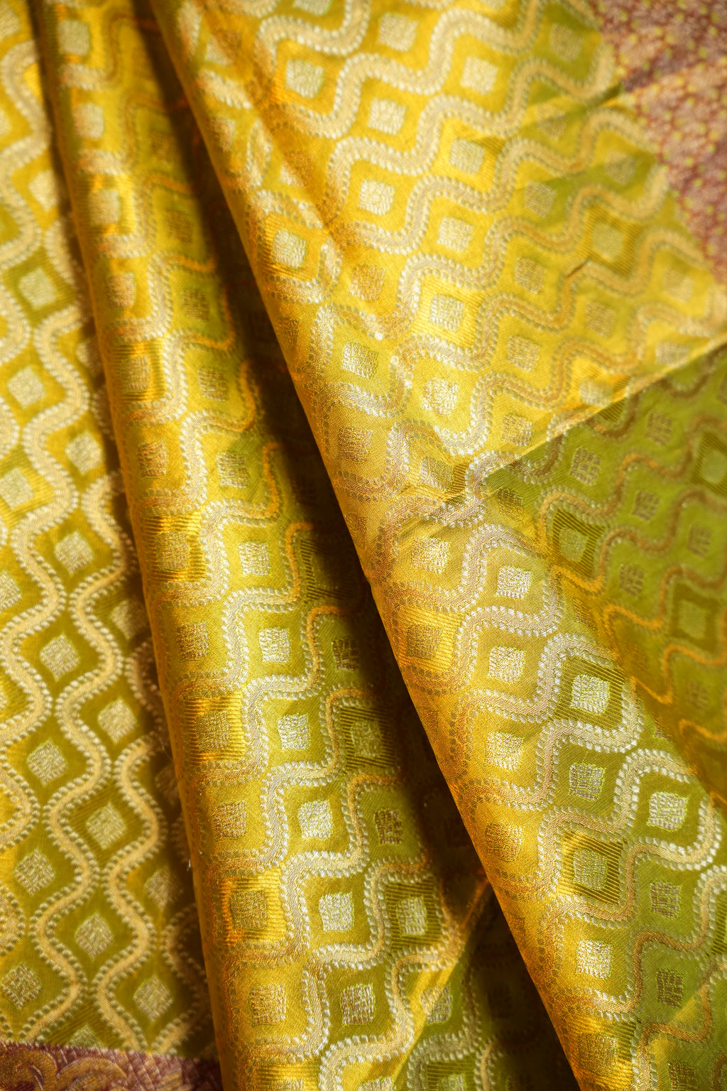 Yellow Kanchi Meena Border Saree with Rich Zari Pallu