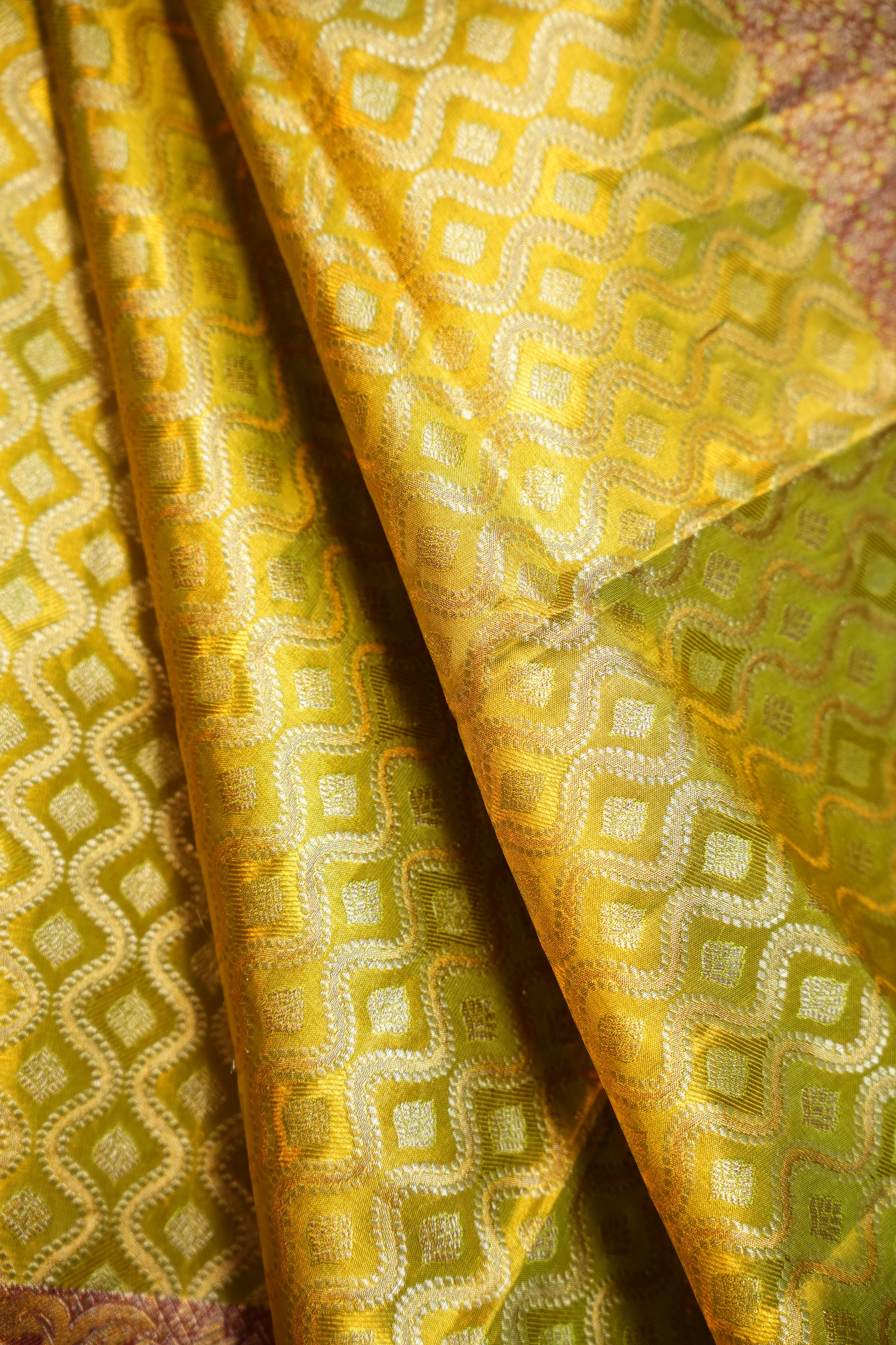 Yellow Kanchi Meena Border Saree with Rich Zari Pallu