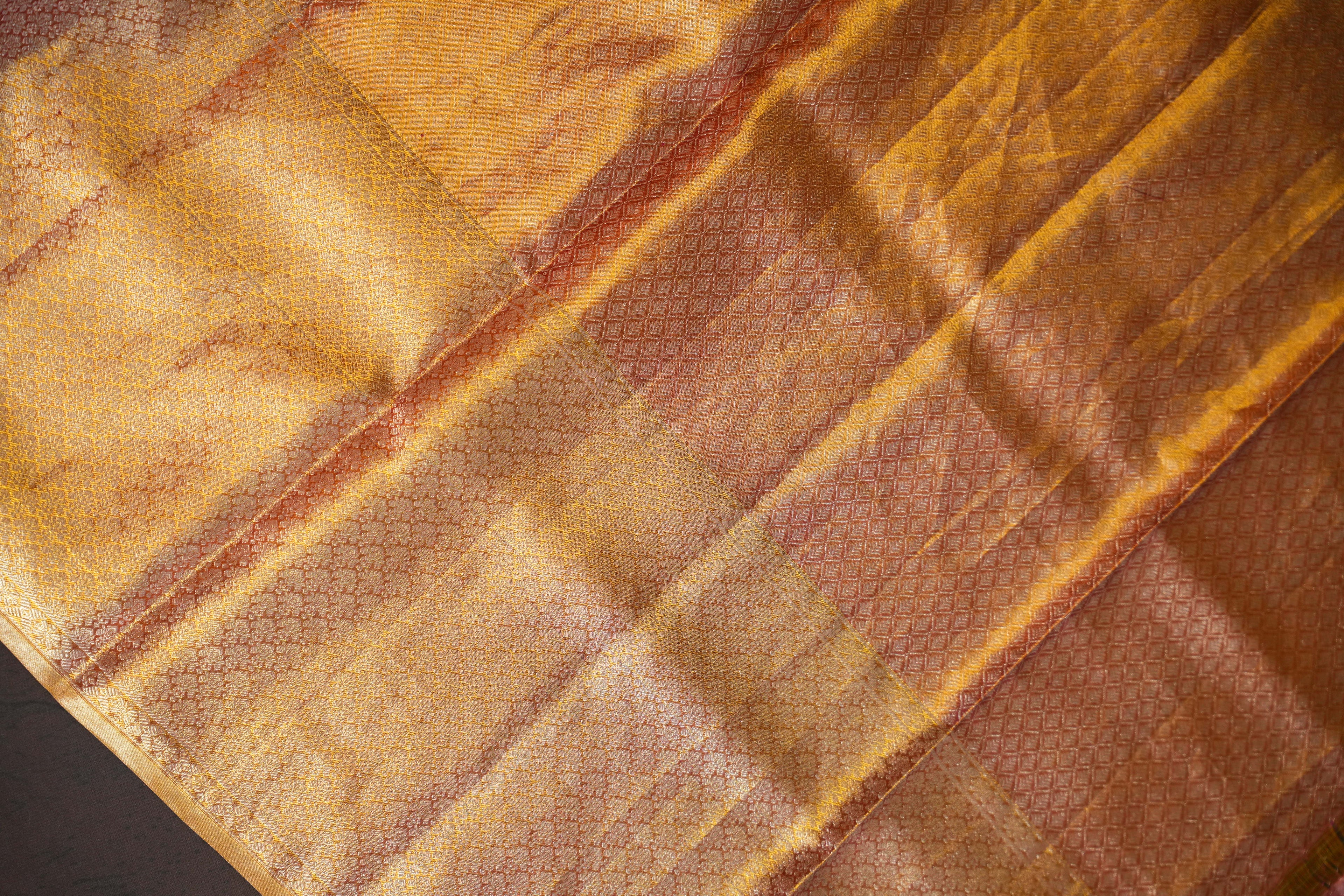Yellow Kanchi Meena Border Saree with Rich Zari Pallu