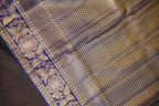 Royal Blue Kanchi Bridal Saree with Floral Zari Weaving