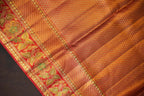 Red Kanchi Bridal Saree with Floral Zari Brocade