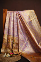 Pastel Pink Kanchi Meena Border Saree with Bird Motifs