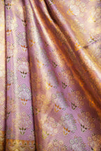Pastel Pink Kanchi Meena Border Saree with Bird Motifs