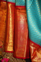 Bridal Maharani Border Saree in Blue with Rich Zari Weaving