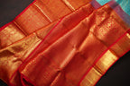 Bridal Maharani Border Saree in Blue with Rich Zari Weaving