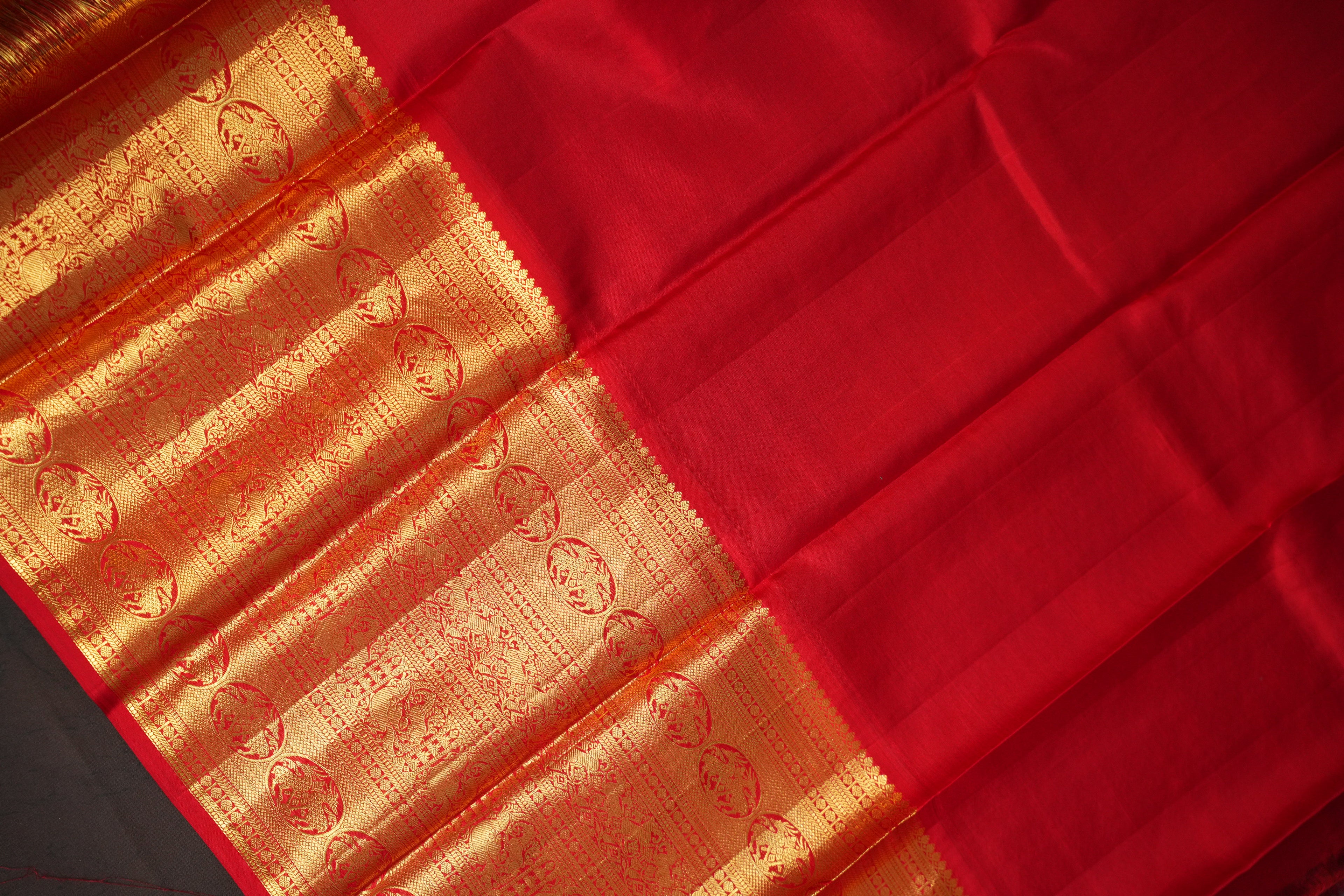 Bridal Maharani Border Saree in Blue with Rich Zari Weaving