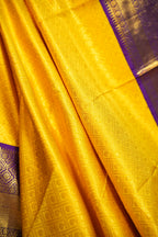 Bridal Maharani Border Saree in Yellow with Royal Zari Weaving