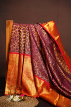 Bridal Maharani Border Saree with Rich Temple Zari Design