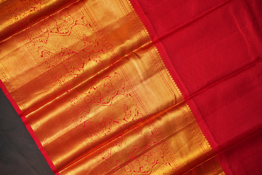 Bridal Maharani Border Saree with Rich Temple Zari Design