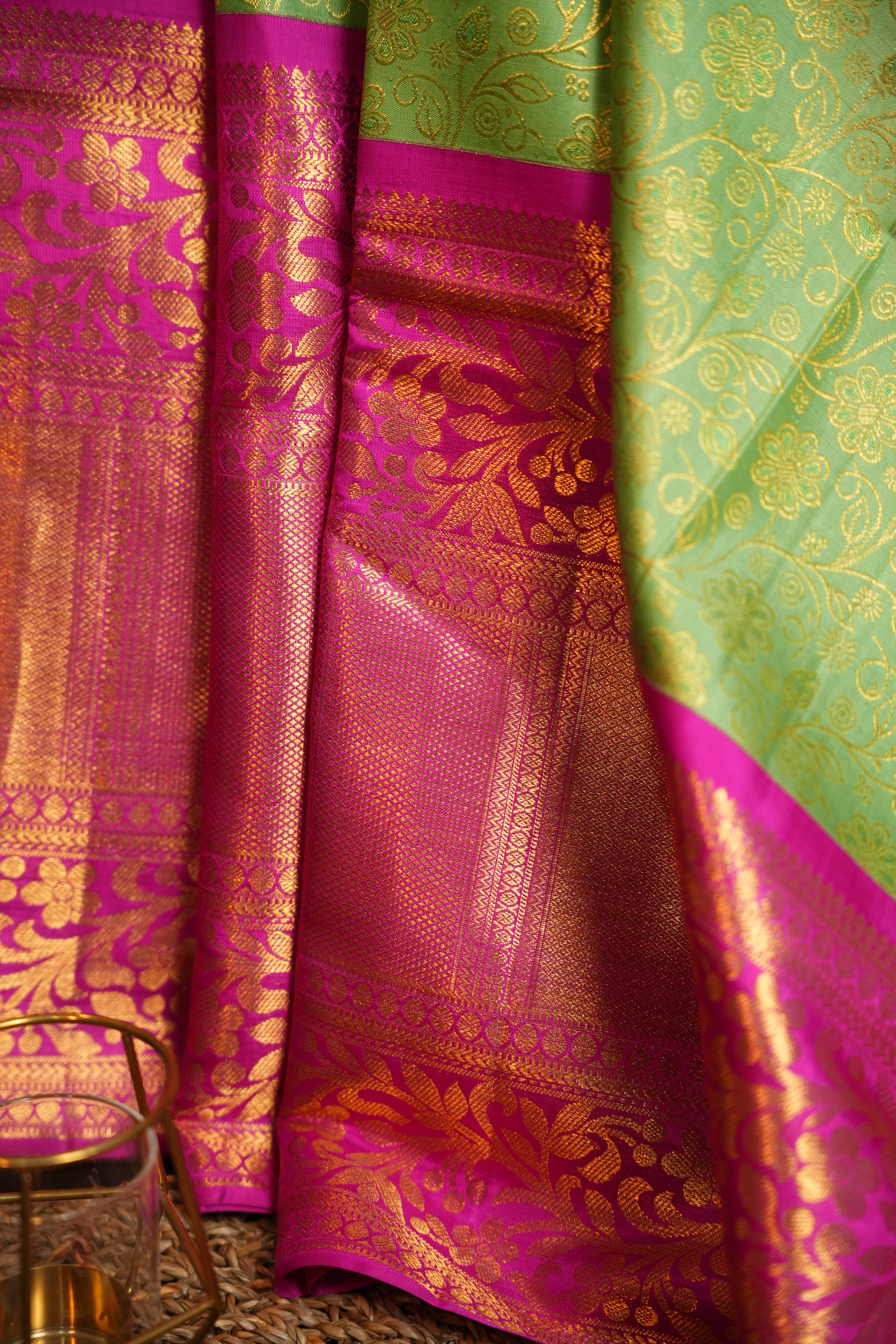 Bridal Maharani Border Saree with Traditional Zari Weave