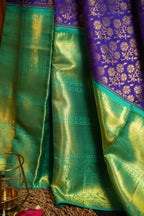 Bridal Maharani Border Saree in Purple with Rich Zari Weaving