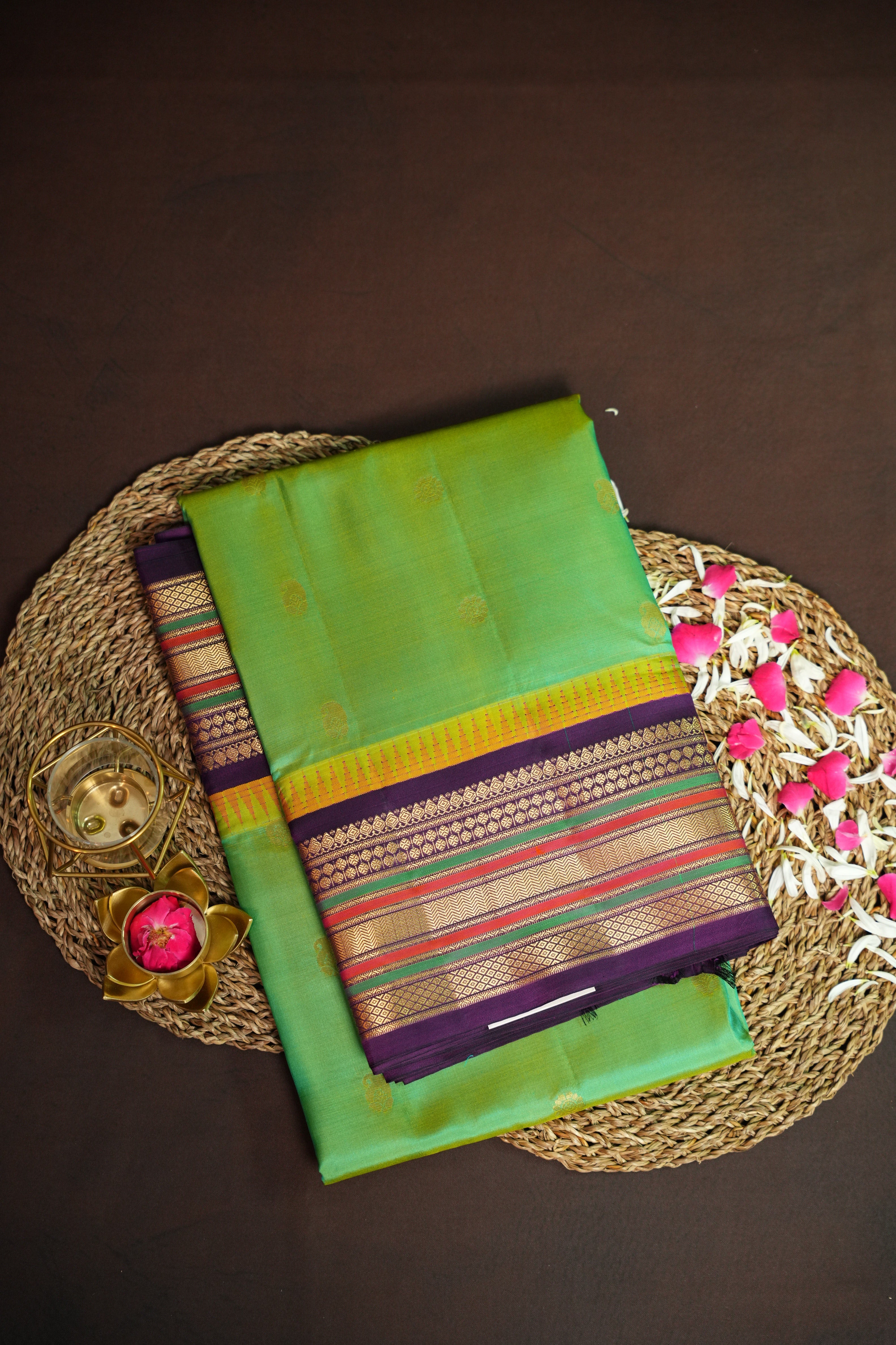 Kanchi Soft Silk Saree with Zari Border