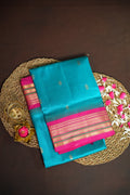 Kanchi Soft Silk Saree with Pink Zari Border