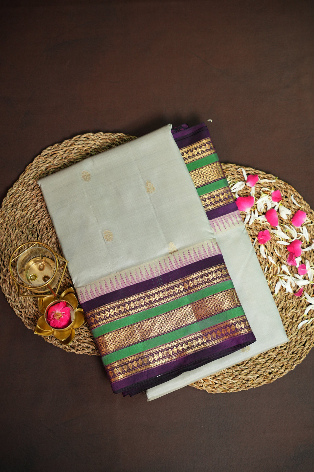 Kanchi Soft Silk Saree with Zari Border