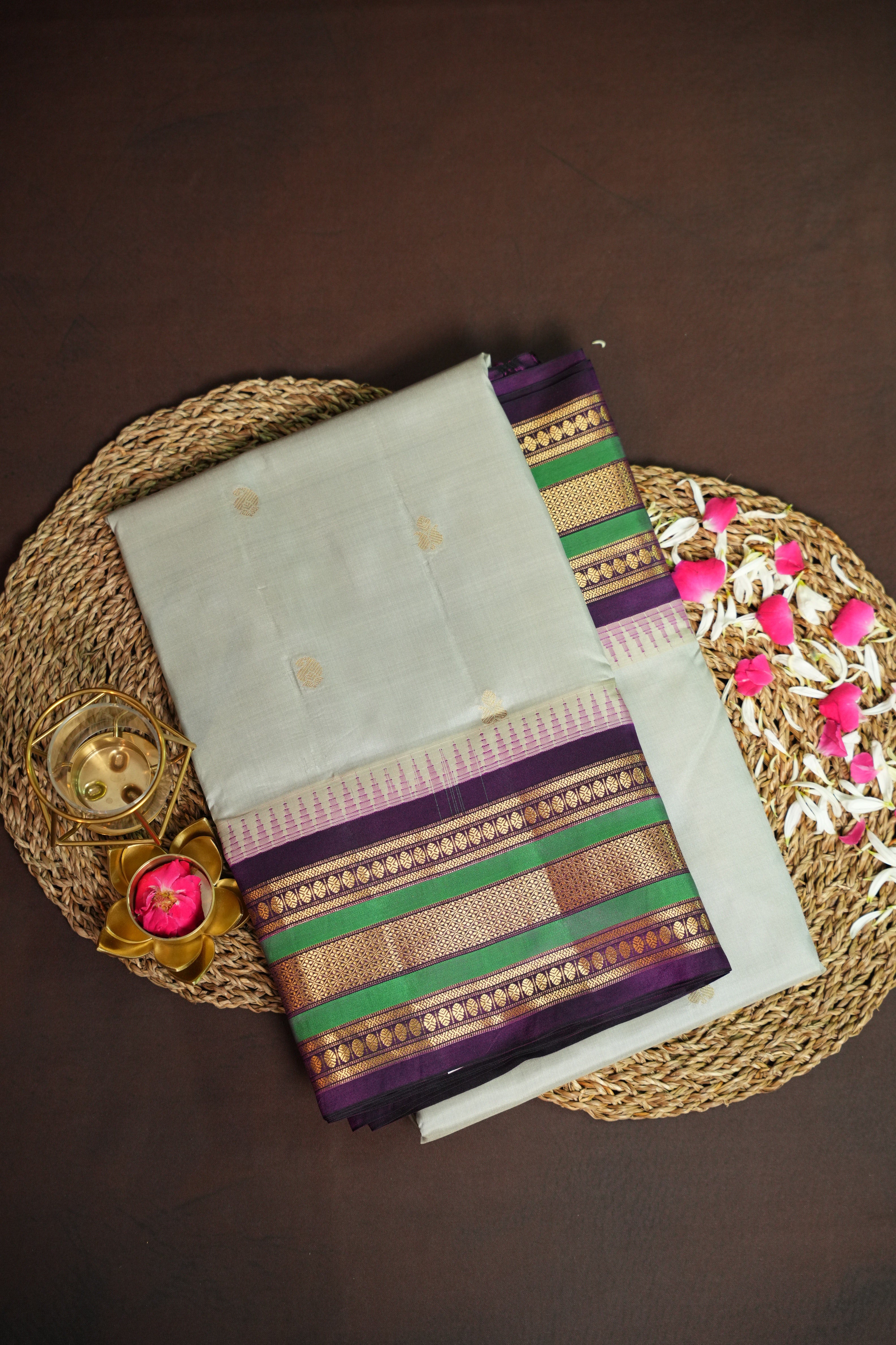 Kanchi Soft Silk Saree with Zari Border