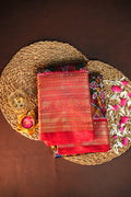 Ikkat Kanchi Border Silk Saree with Rich Pallu