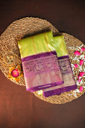 Ikkat Kanchi Border Silk Saree with Rich Pallu