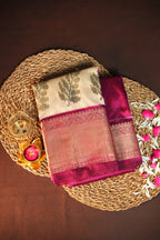 Ikkat Kanchi Border Silk Saree with Rich Kanchi Pallu