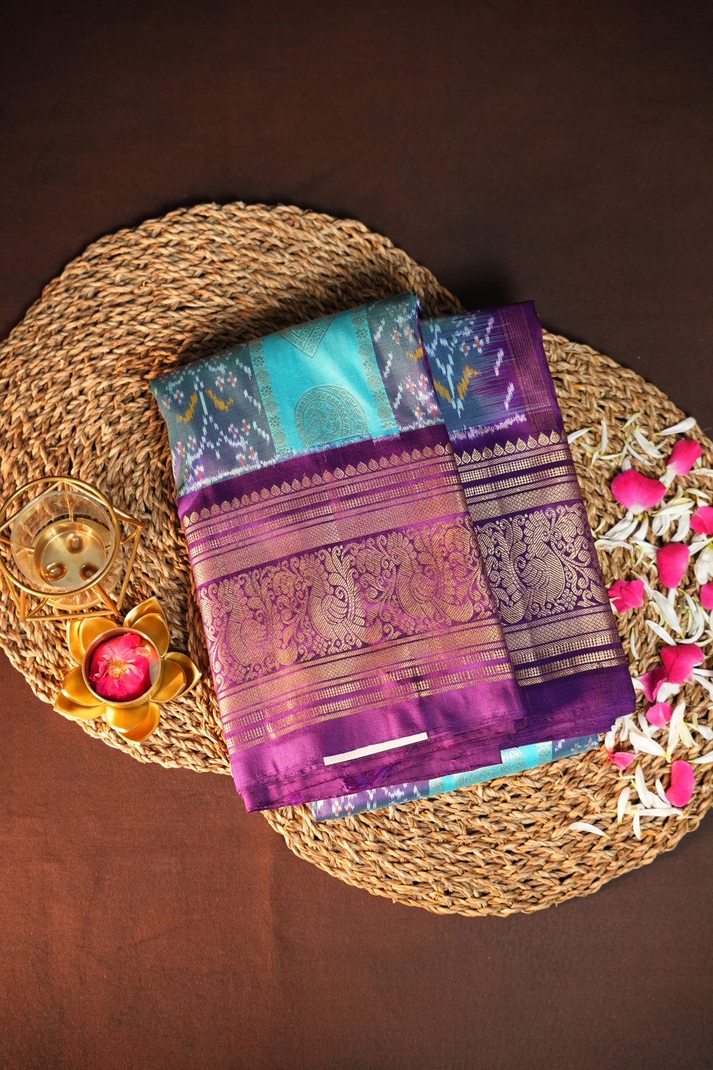 Ikkat Kanchi Border Saree with Rich Kanchi Pallu