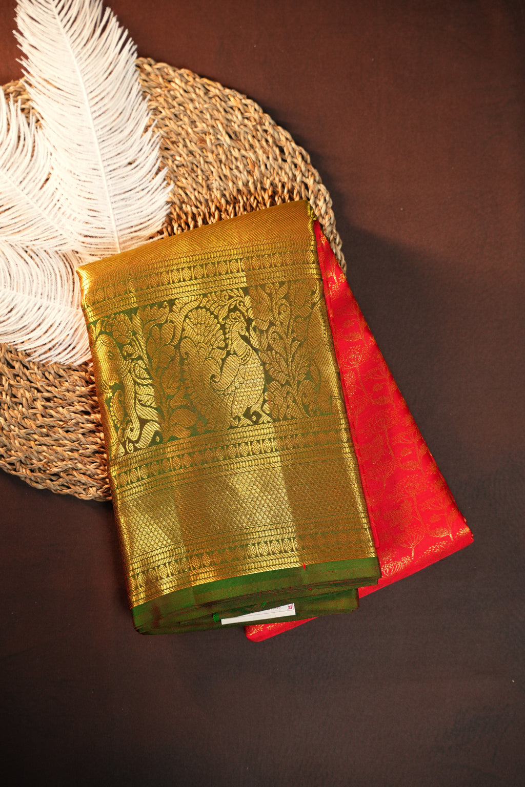 Royal Green Pattu Lehanga Saree with Grand Gold Zari Work