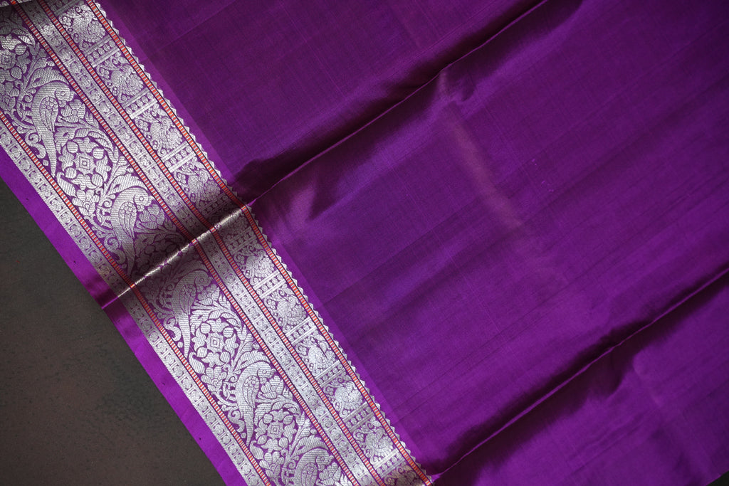 Royal Mustard Maharani Pattu Saree with Silver Zari Border