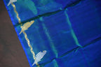 Emerald Green Maharani Pattu Silk Saree with Blue Peacock Border