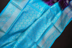 Purple Maharani Pattu Silk Saree with Silver Zari Checks