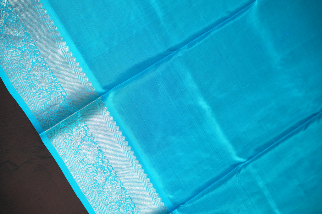Purple Maharani Pattu Silk Saree with Silver Zari Checks