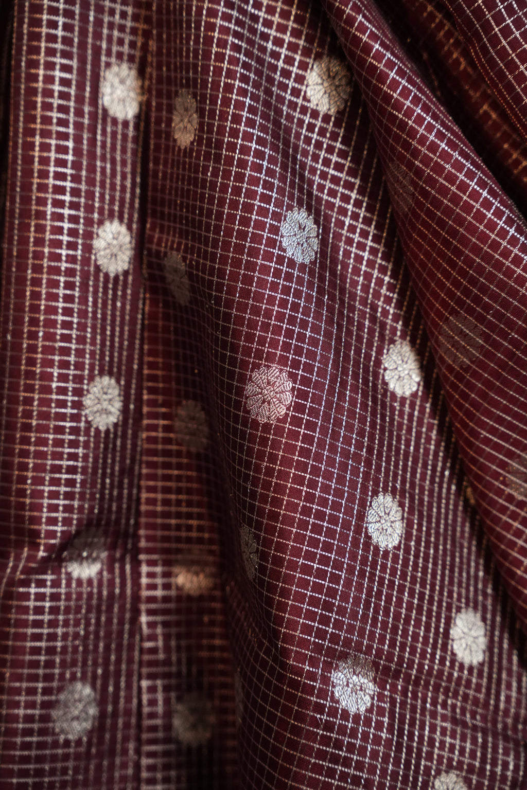 Magenta Maharani Pattu Silk Saree with Silver Zari Border
