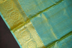 Royal Yellow Maharani Pattu Silk Saree with Green Zari Border