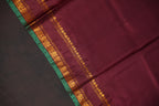 Yellow Checks Gadwal Silk Saree with Maroon Zari Border