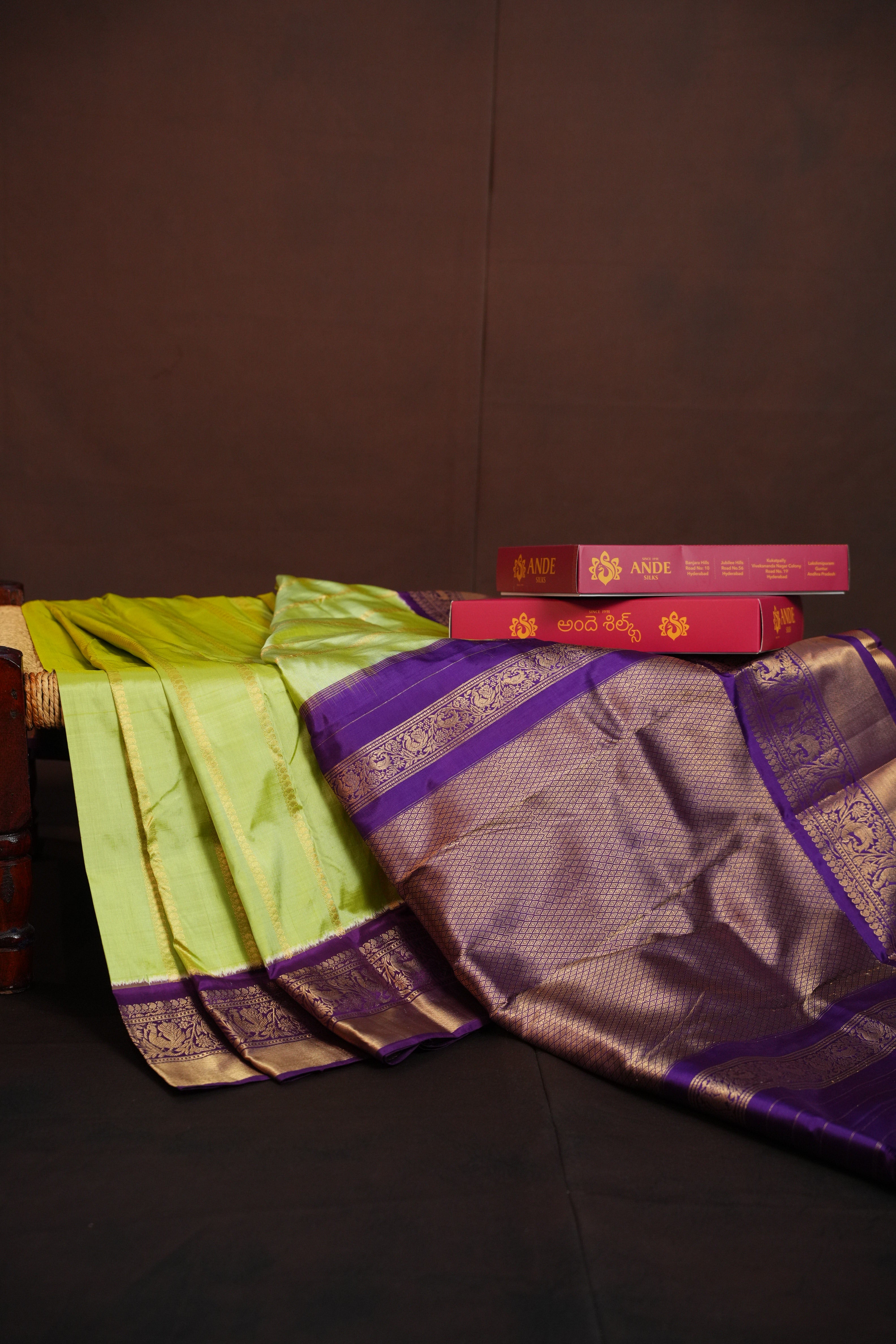Ikkat Kanchi Border Silk Saree with Rich Pallu
