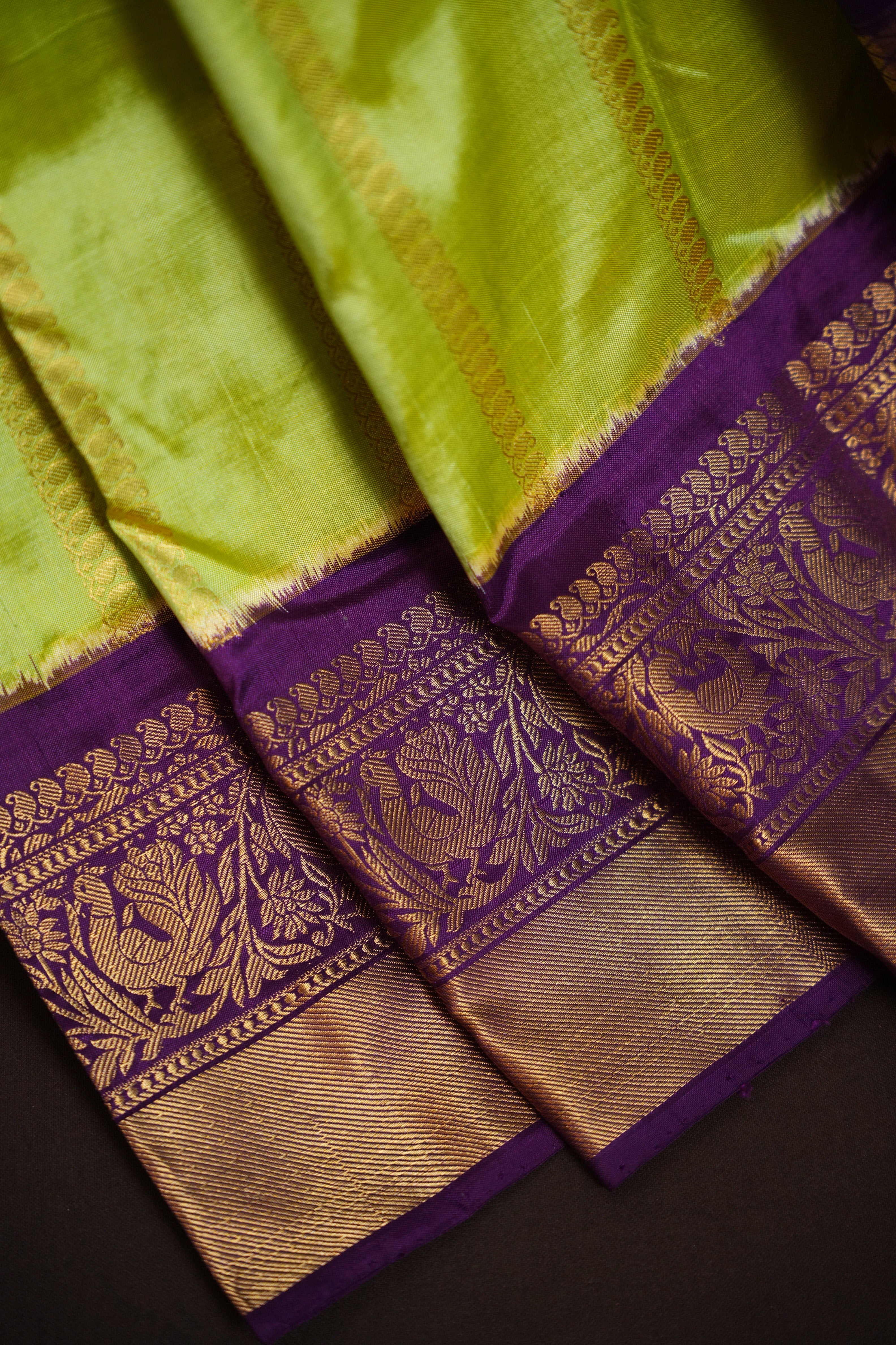 Ikkat Kanchi Border Silk Saree with Rich Pallu