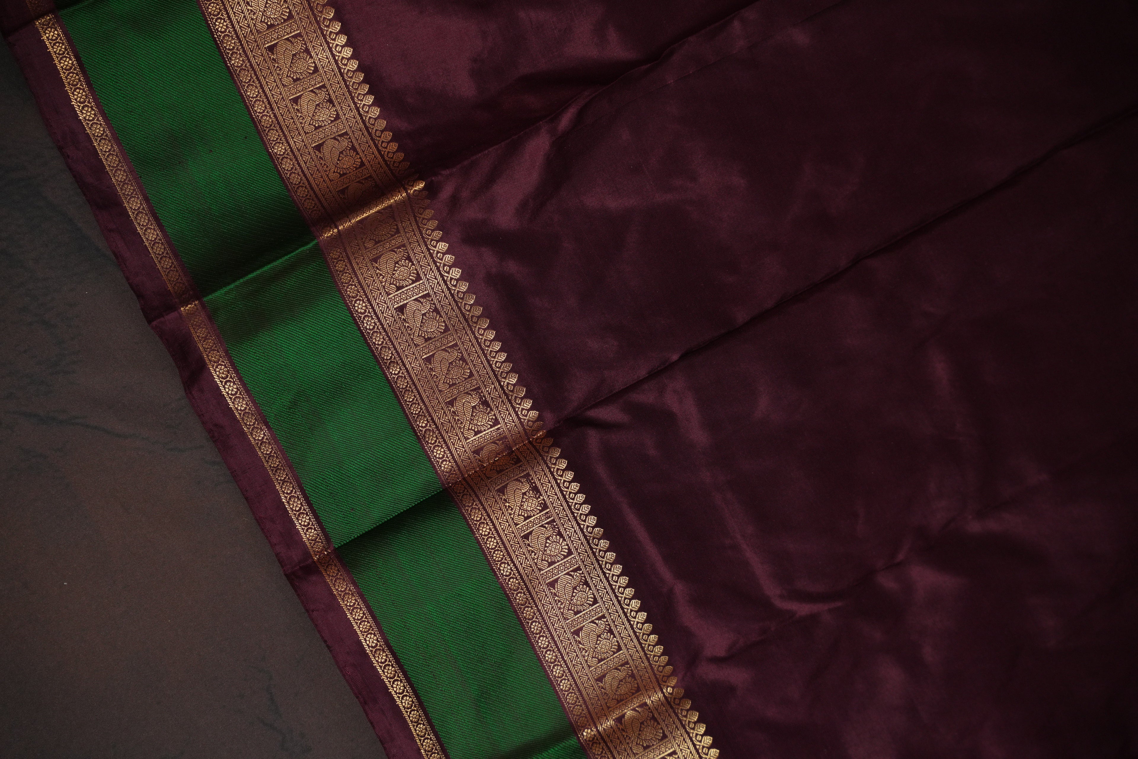 Classic Ikkat Kanchi Border Saree with Traditional Kanchi Pallu