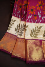 Ikkat Kanchi Border Silk Saree with Rich Kanchi Pallu