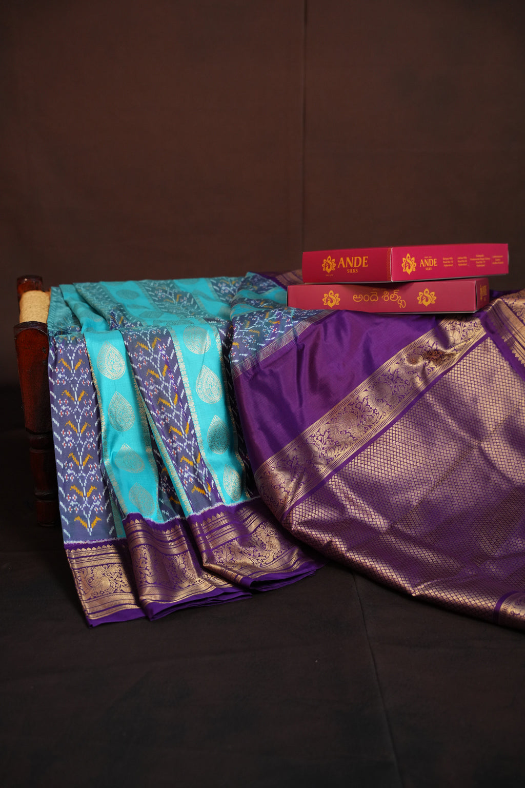 Ikkat Kanchi Border Saree with Rich Kanchi Pallu