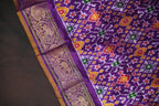 Ikkat Kanchi Border Silk Saree with Rich Kanchi Pallu