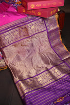 Ikkat Kanchi Border Silk Saree with Rich Pallu