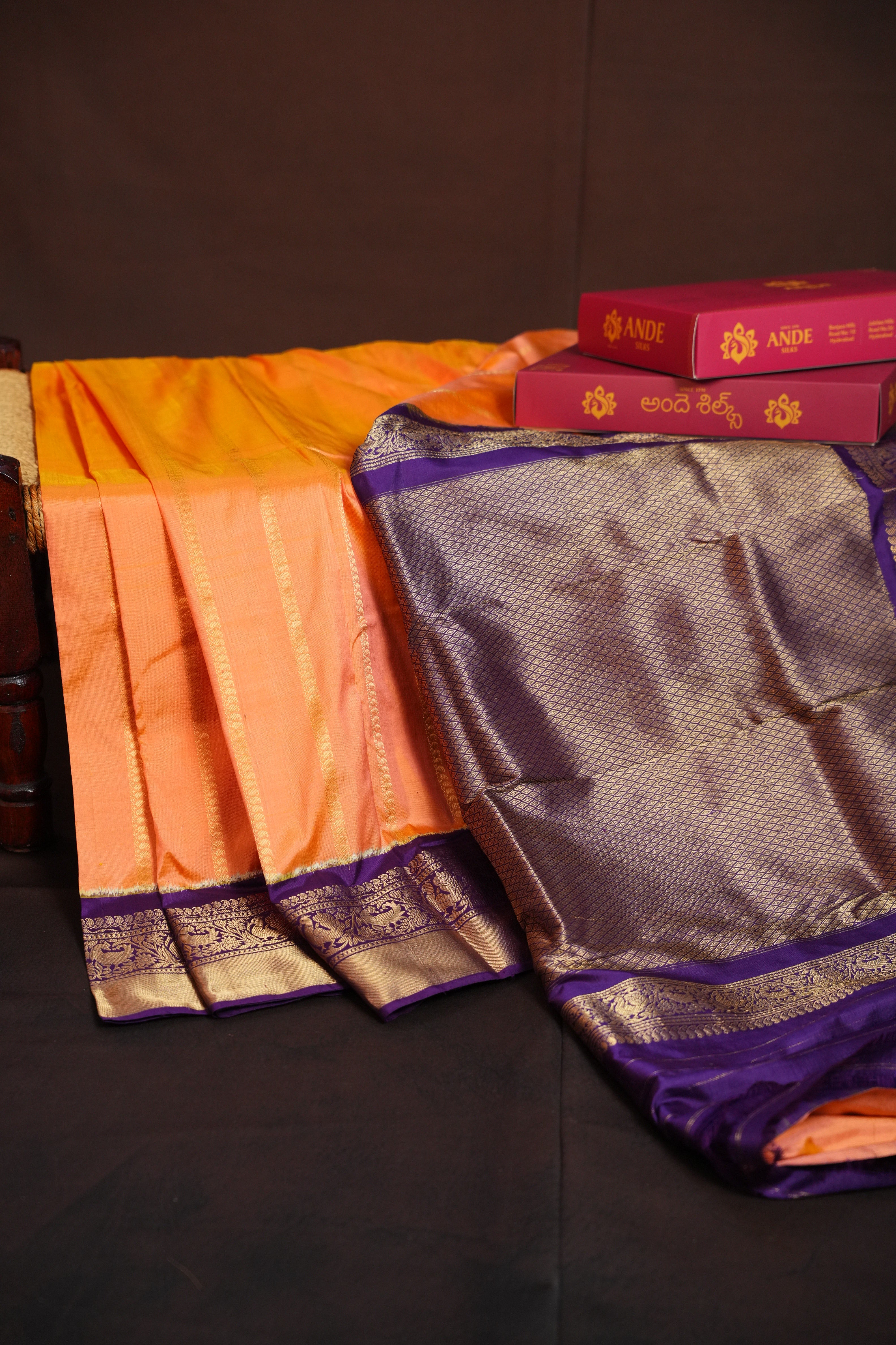 Ikkat Kanchi Border Silk Saree with Rich Pallu