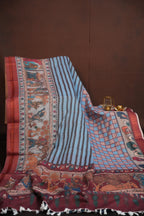 Pink Kalamkari Printed Cotton Saree with Traditional Border