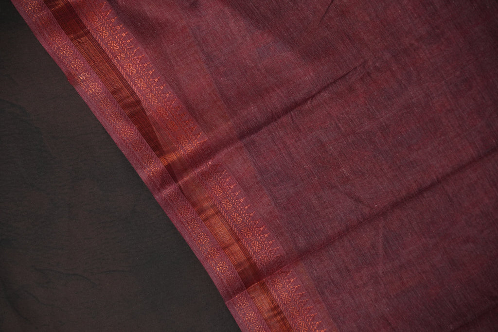 Pink Kalamkari Printed Cotton Saree with Traditional Border