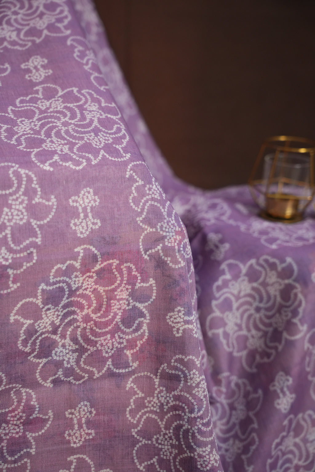 Beige Floral Printed Cotton Saree with Elegant Woven Border