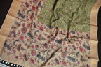 Beige Floral Printed Cotton Saree with Elegant Border
