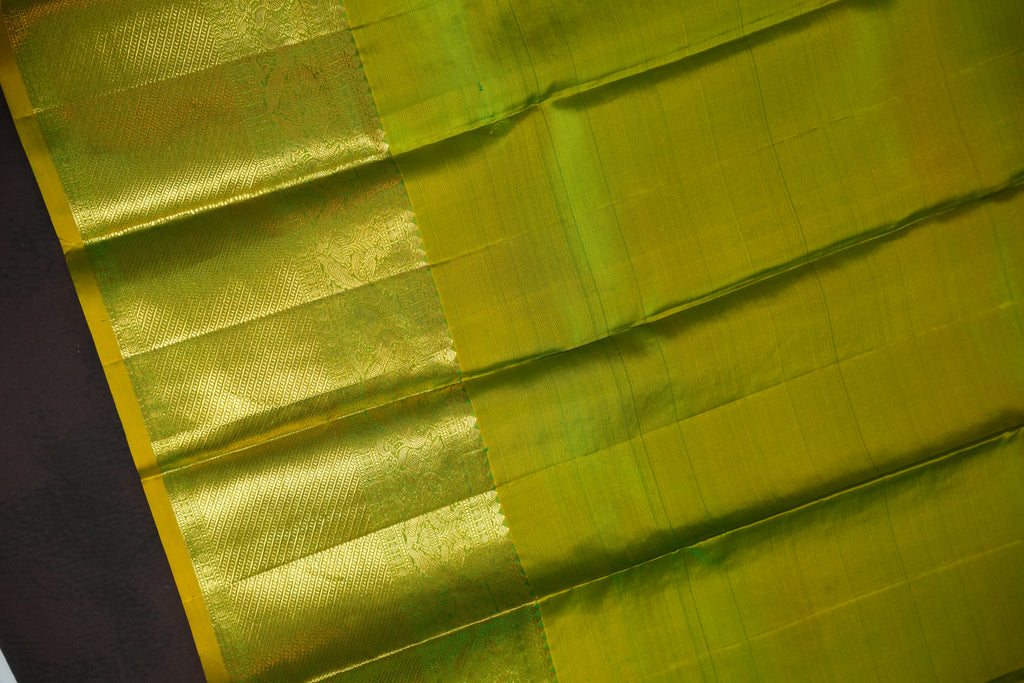 Lime Green & Aqua Blue Pattu Lehanga Saree with Rich Zari Weave