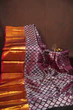 Bridal Red Pattu Lehanga Saree with Rich Gold Zari Work