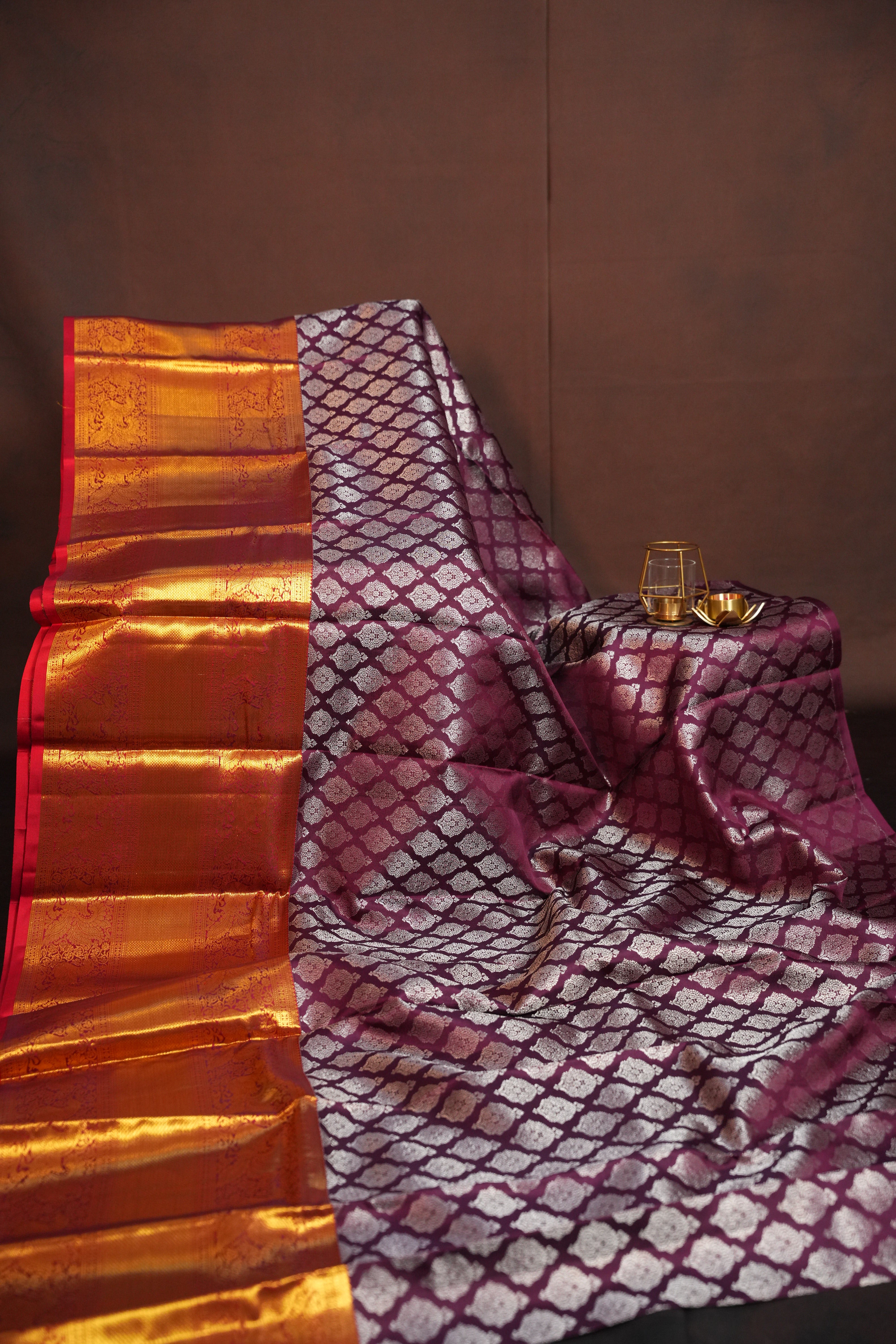 Bridal Red Pattu Lehanga Saree with Rich Gold Zari Work